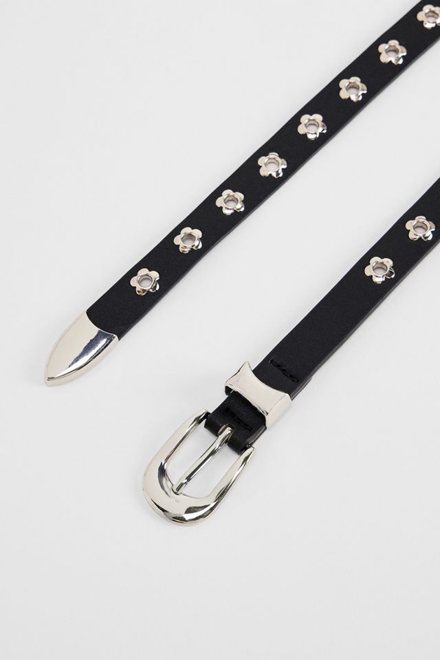 UO Flower Eyelet Skinny Faux Leather Belt  #2