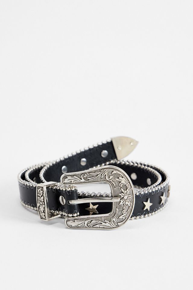 UO Star Eyelet Skinny Faux Leather Belt | Urban Outfitters UK display picture 1