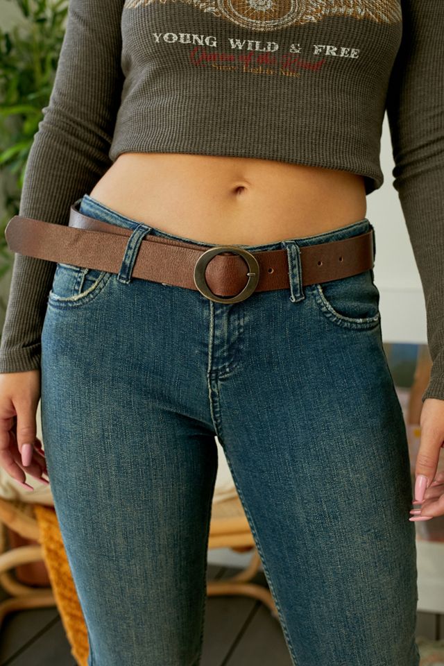 Oval Buckle Leather Belt Urban Outfitters UK