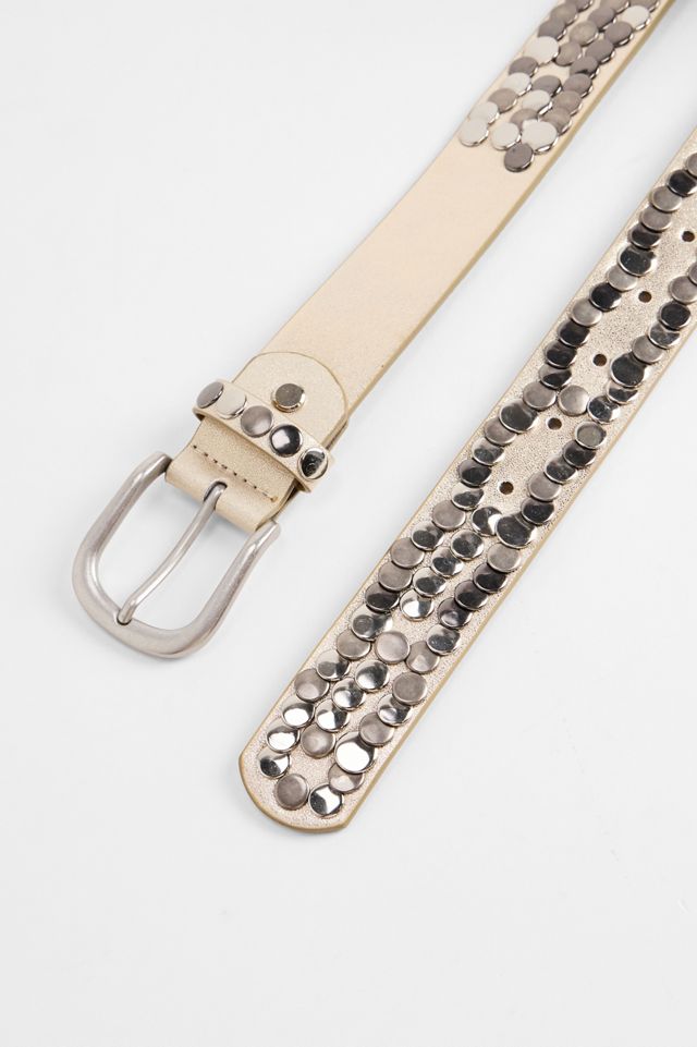 Ceinture en simili cuir crème cloutée BDG #2