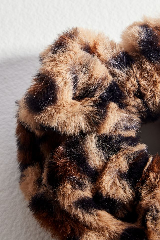 Leopard Print Faux Fur Scrunchie #2