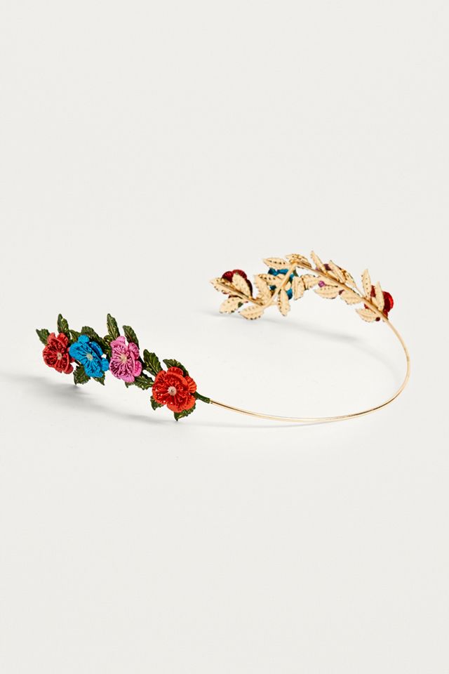Serre-tête orné de fleurs peintes. #1