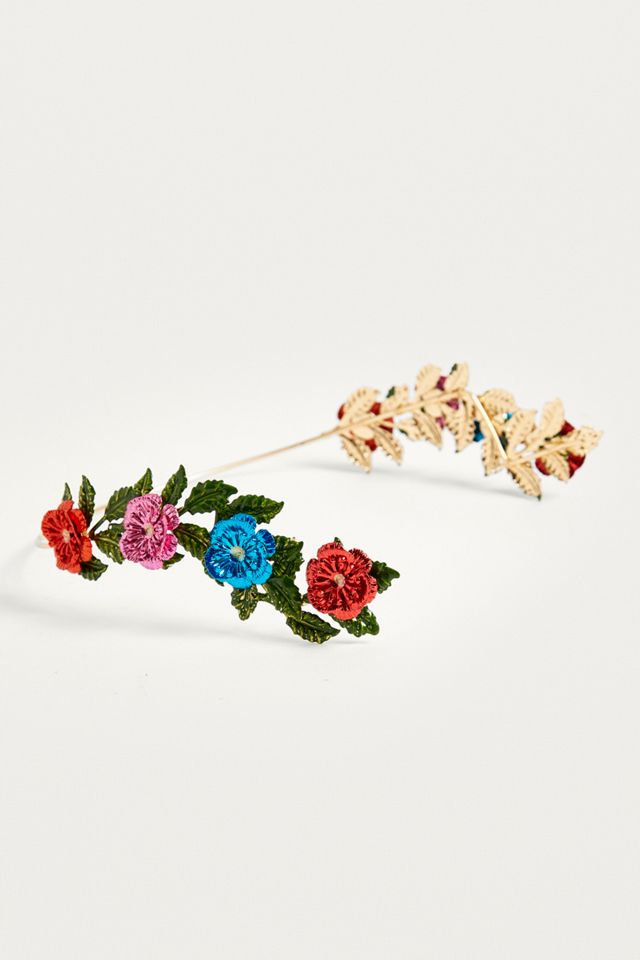 Serre-tête orné de fleurs peintes. #2