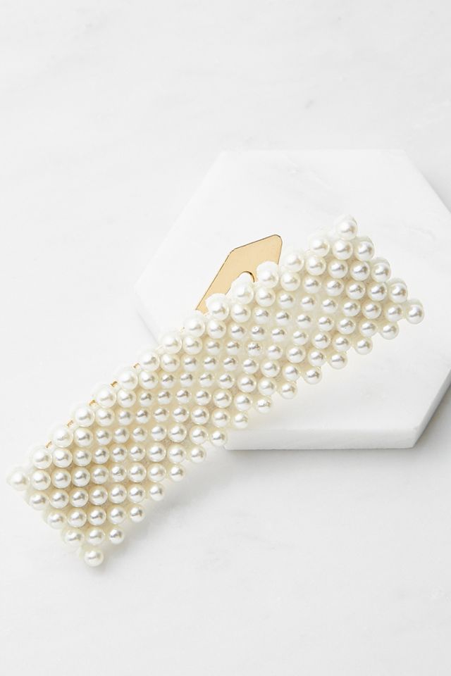 Romance Rectangle Pearl Hair Clip #1