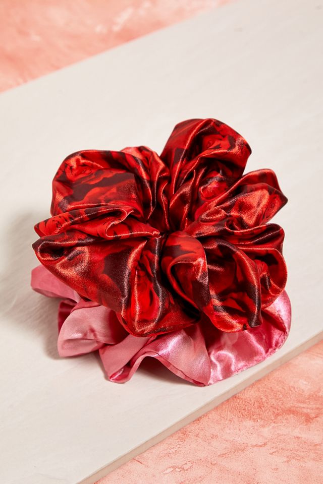 Rose Oversized Satin Scrunchies 2-Pack #3