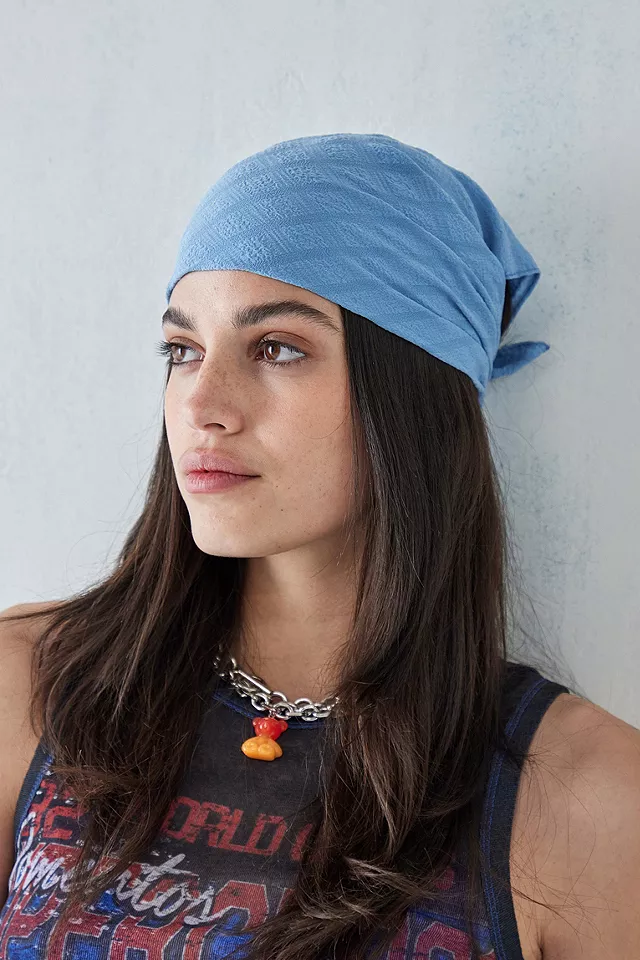 urbanoutfitters.com | Textured Headscarf Blue