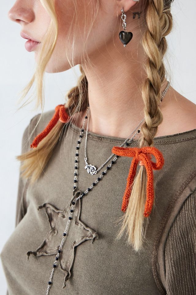 Gestricktes Schleifen-Haargummi 4er-Pack #1