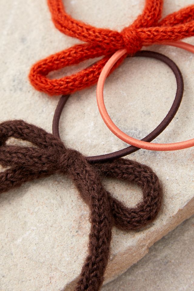 Gestricktes Schleifen-Haargummi 4er-Pack #2