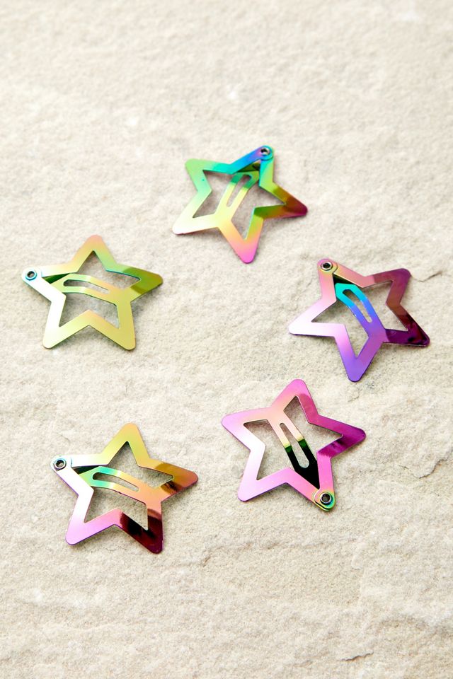 Lot de 5 barrettes étoiles métalliques #1