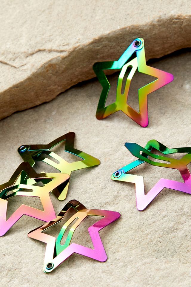 Lot de 5 barrettes étoiles métalliques #2