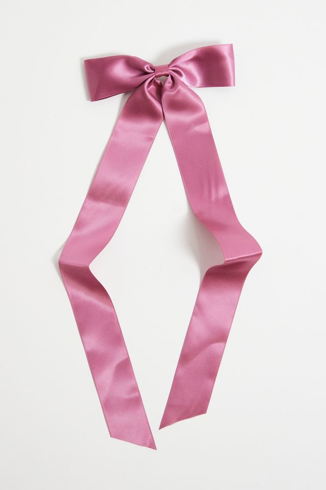 Long Satin Bow Hair Clip #2