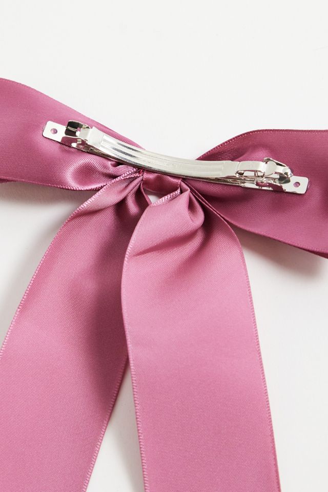 Long Satin Bow Hair Clip #3