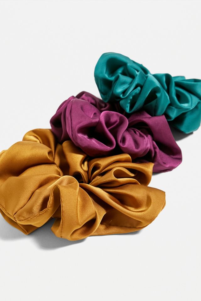 Scrunchies de satén audaz de gran tamaño 3-Pack #1