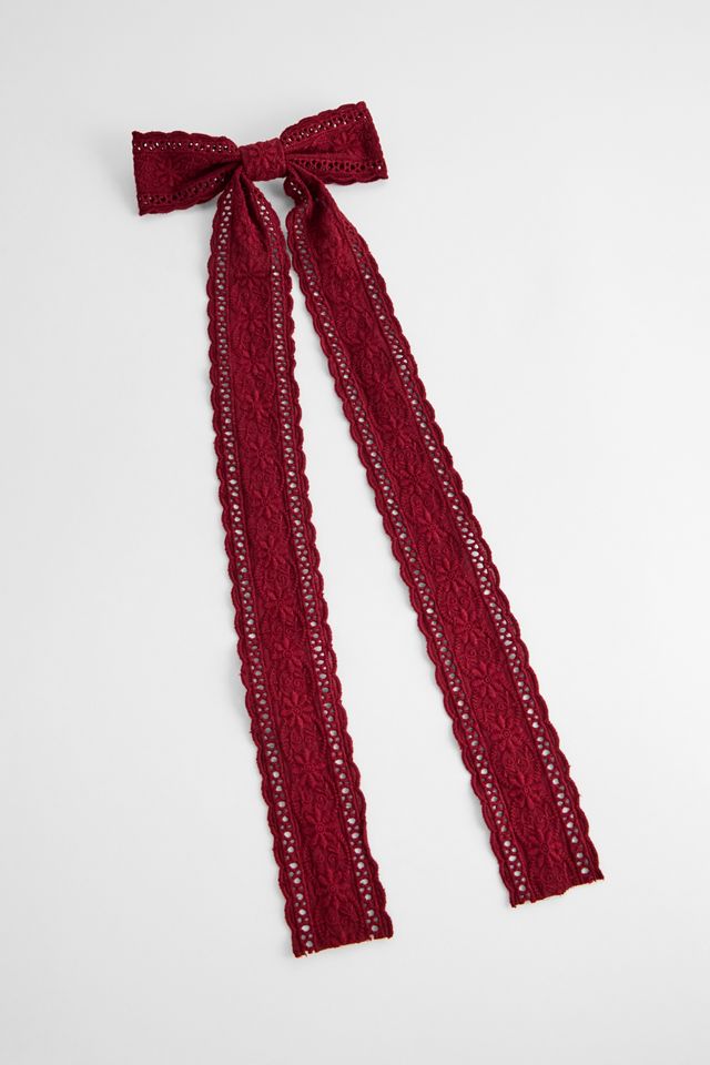 UO Long Lace Bow Barette Hair Clip #2