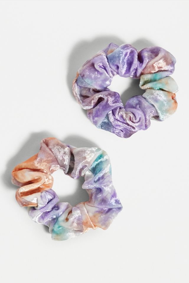 UO Velvet Acid Wash Scrunchie Set Urban Outfitters UK