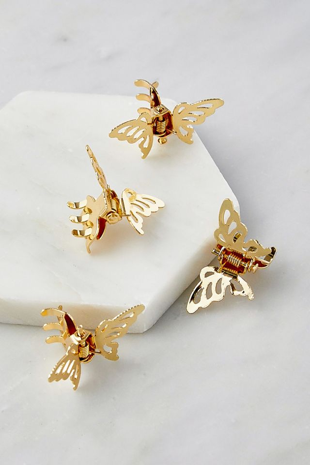 Gold-Tone Butterfly Hair Clip Set #1