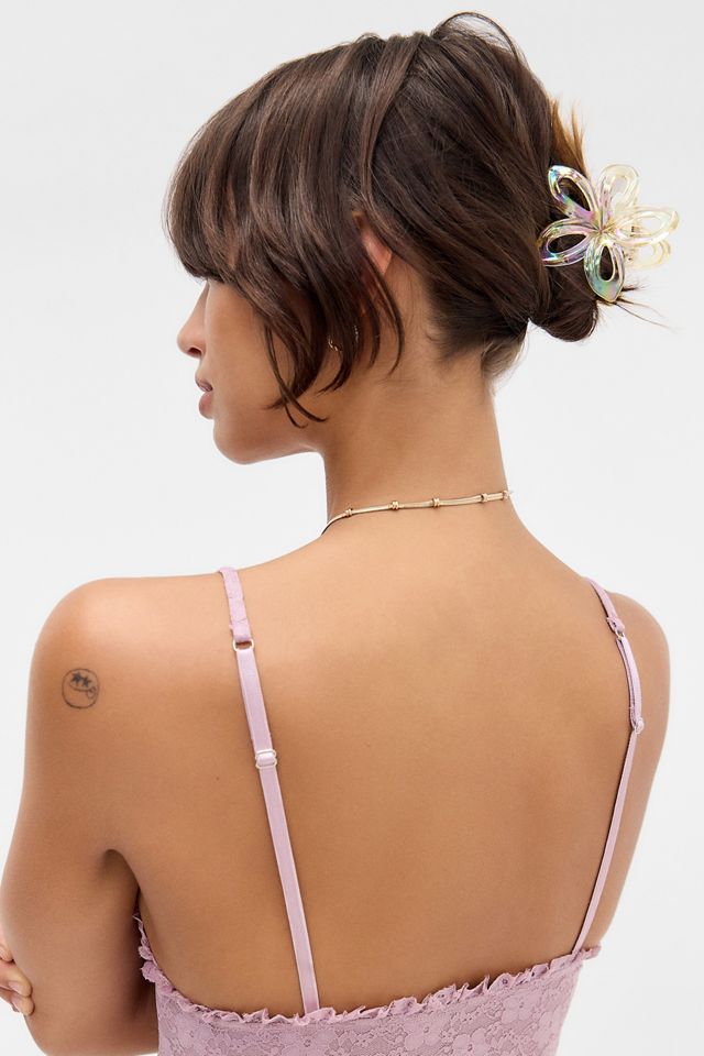 Holographic Tropical Flower Claw Clip #1