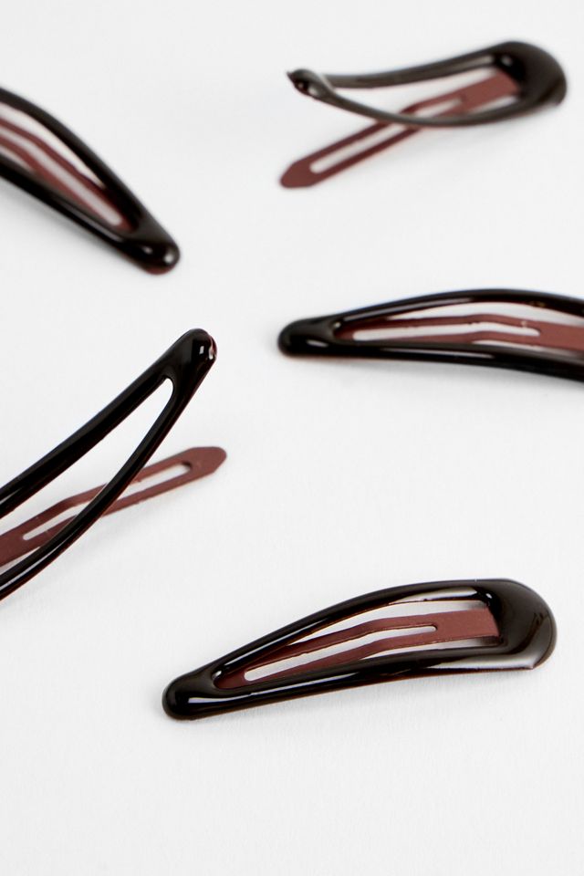 Chocolate Brown Snap Hair Clips 6-Pack #1