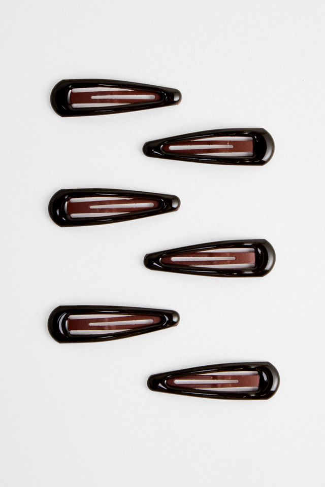 Chocolate Brown Snap Hair Clips 6-Pack #2