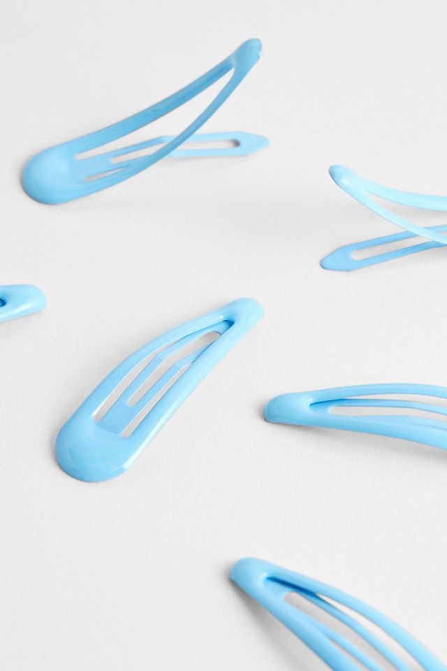 Lot de 6 pinces à cheveux à pression bleues
 #1