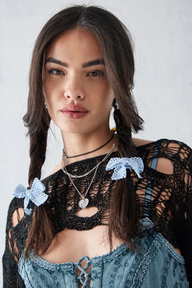 Mini Lace Hair Bobbles 2Pack Urban Outfitters UK