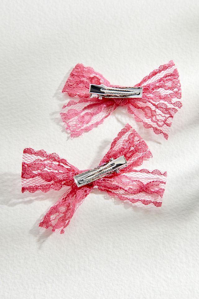 Mini Mollette con Fiocco in Pizzo Confezione da 2 #2