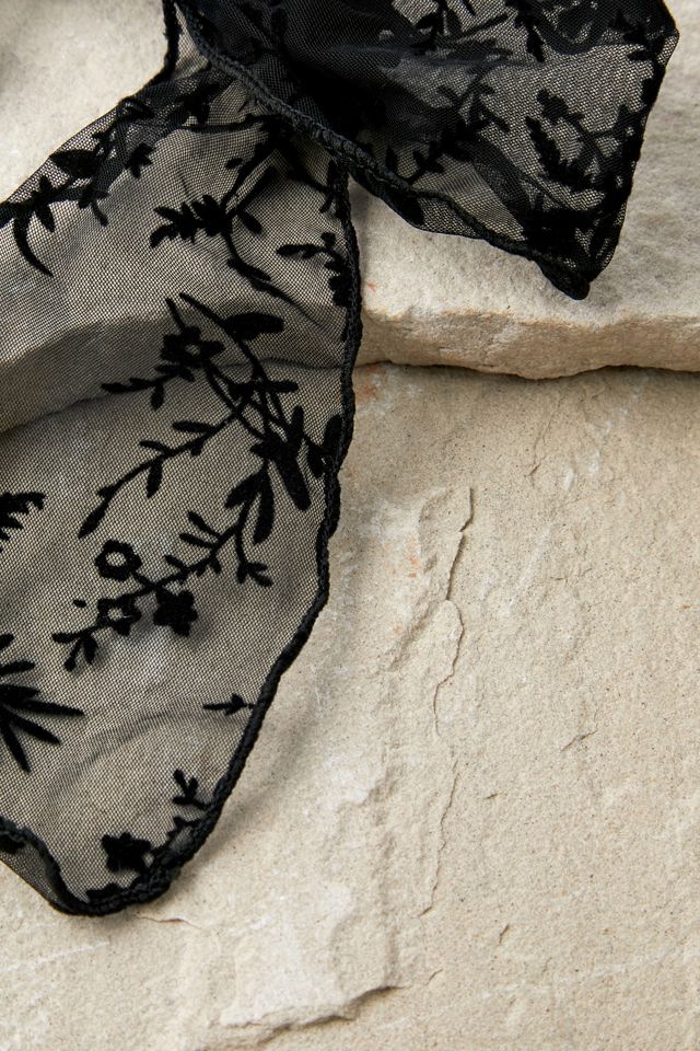 Velvet Embroidered Bow Hair Clip #3