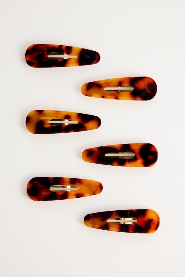 Tortoiseshell Snap Hair Clips 6-Pack #1