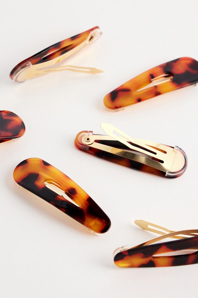 Tortoiseshell Snap Hair Clips 6-Pack #2