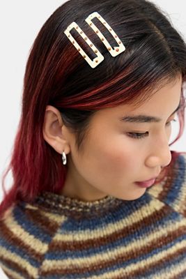 Lot de 4 pinces à cheveux carrées à pression à pois UO