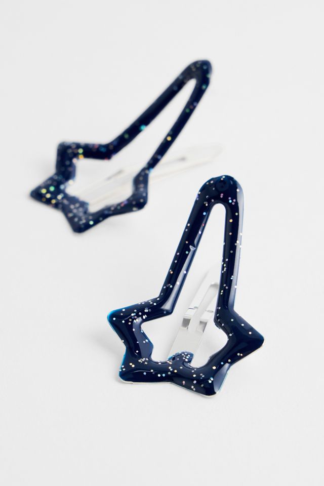Lot de 2 barrettes à cheveux étoile en gelée pailletée UO #1