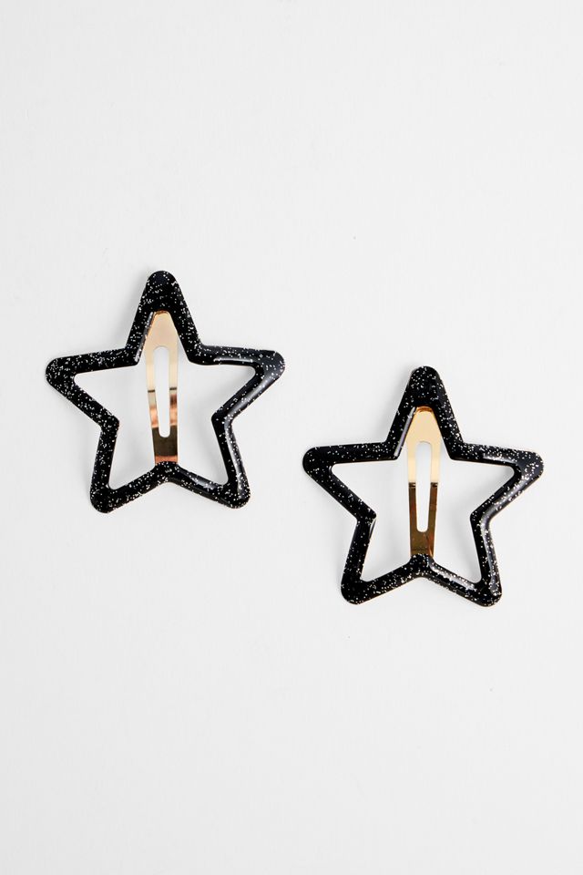 UO Schwarze Glitzer-Stern-Schnapp-XL-Clips 2er-Pack #1