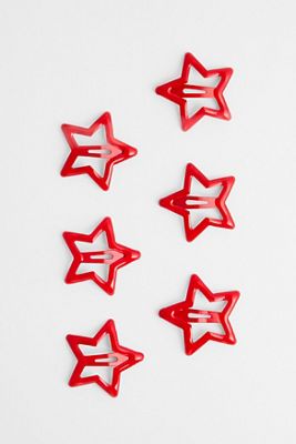Lot de 6 barrettes à cheveux étoiles à pression UO
