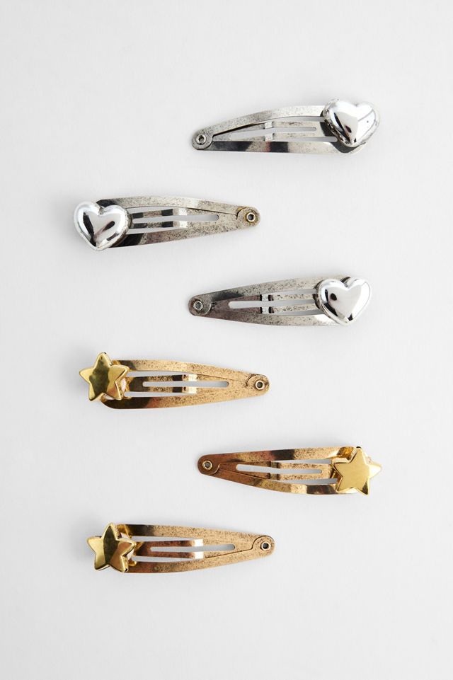 UO Heart & Star Snap Hair Clips 6-Pack #1