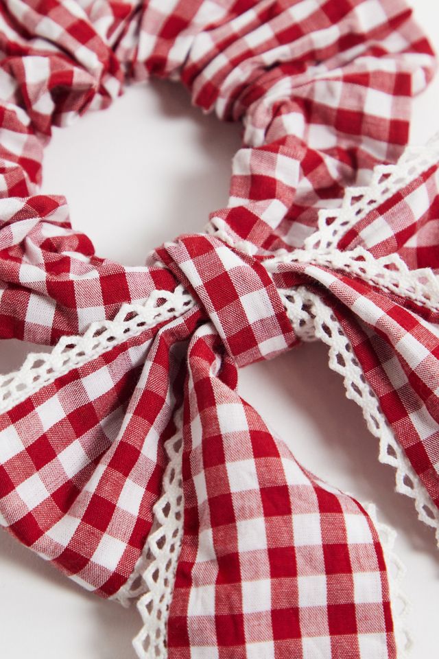 Damson Madder Check Bow Scrunchie #2
