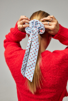 Damson Madder Bow Spot Scrunchie | Urban Outfitters UK display picture 1
