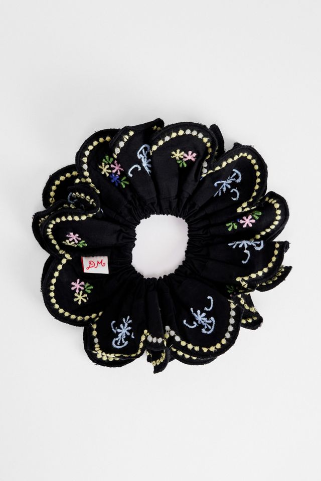 Damson Madder Embroidered Scrunchie #1