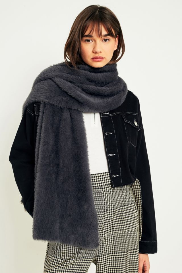 Fuzzy Furry Long Scarf | Urban Outfitters UK