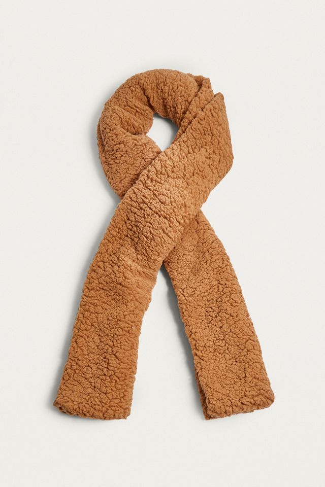 Sherpa Brown Fleece Scarf #1