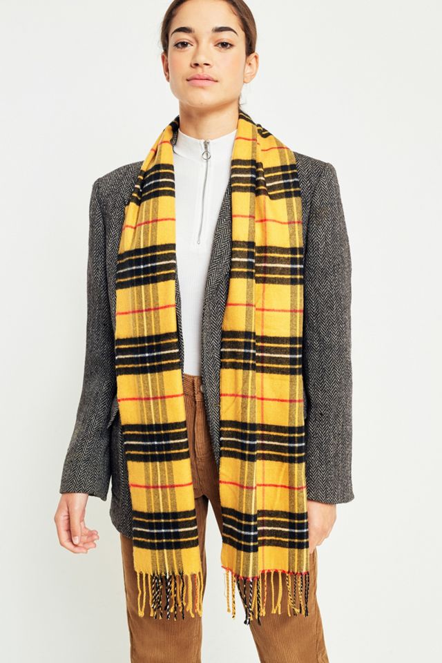 Bright Yellow Checked Scarf #1