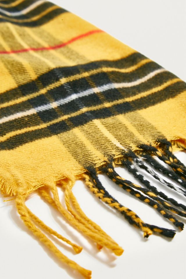 Bright Yellow Checked Scarf #3