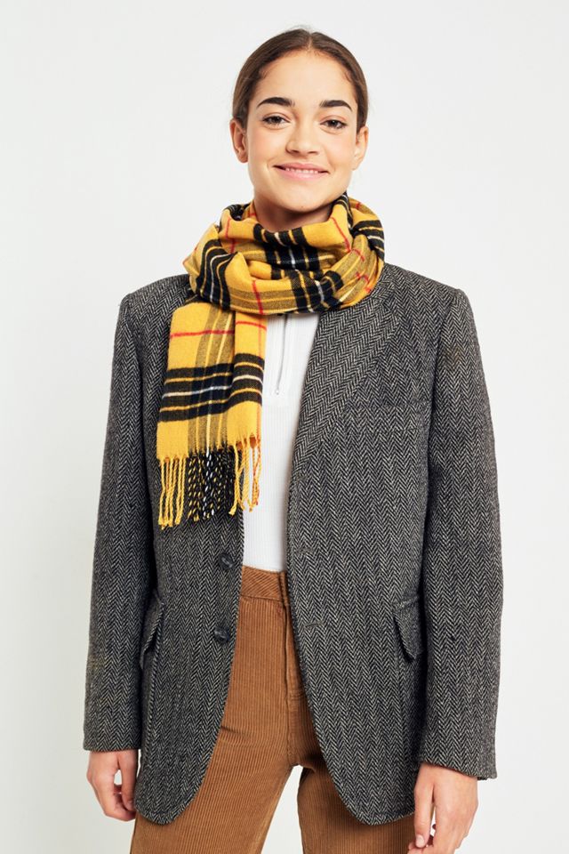 Bright Yellow Checked Scarf #4