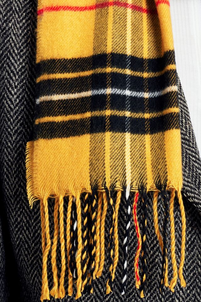 Bright Yellow Checked Scarf #5