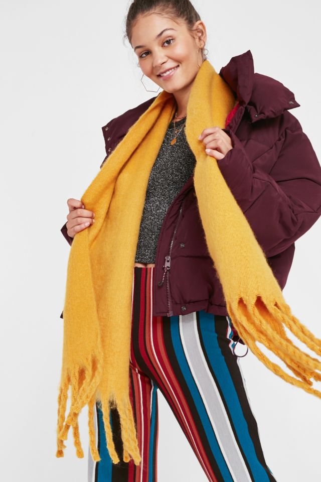 Mini Blanket Scarf - Yellow | Urban Outfitters UK