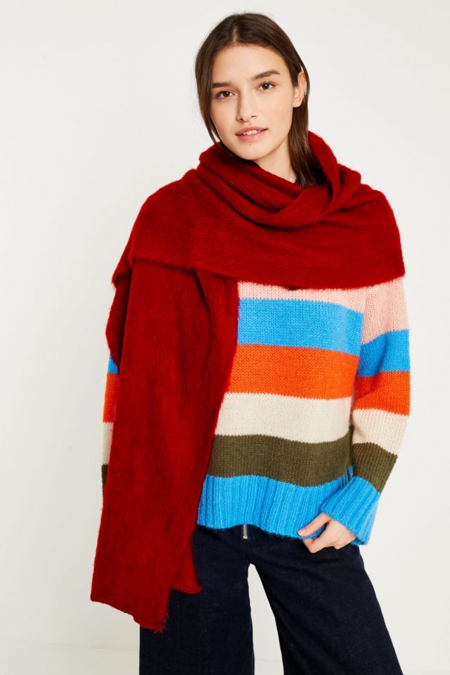 Red Furry Scarf | Urban Outfitters DE