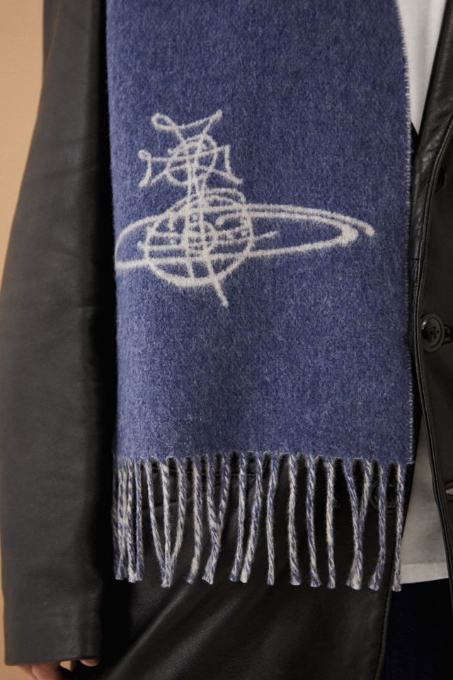 Vivienne Westwood - Écharpe orbe double face bleu denim #1