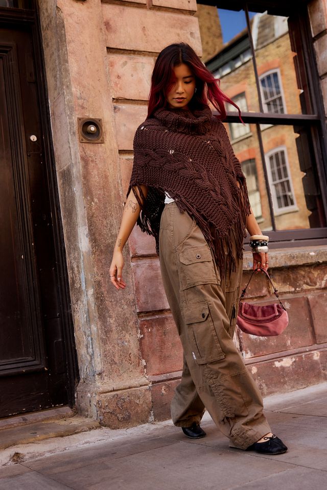 Poncho a Collo Alto in Maglia a Trecce UO #2