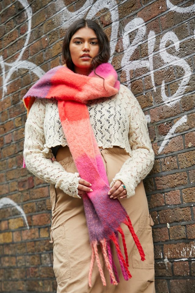 UO Chunky Check Tassel Scarf Urban Outfitters UK