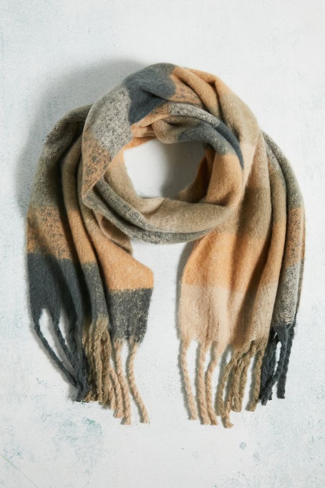 UO Stellan Check Tasseled Blanket Scarf #1