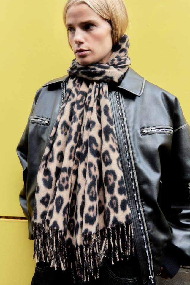 UO Leopard Print Woven Scarf #1